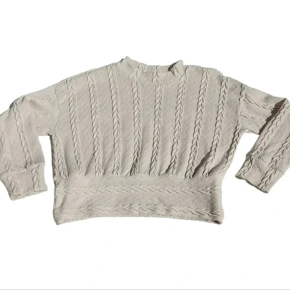 June & Hudson Cable Knit Sweater Cream Colored Size XLarge - Picture 9 of 9